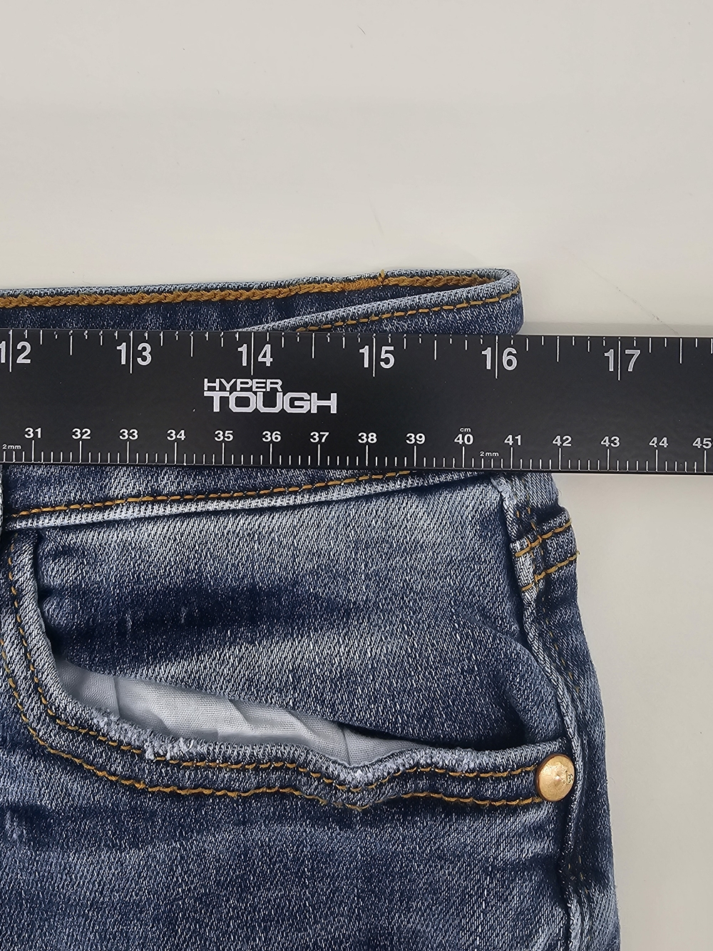Judy Blue Los Angeles Dark Blue Denim Flare Jeans Button‎ Fly Size 13 - Picture 5 of 6